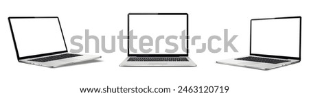 Modern laptop mockup, isolated on white background. Vector illustration