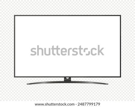 Realistic tv screen. Smart tv mockup. Blank tv screen.