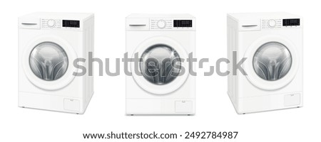 Washing machine mock 
up isolated on white background