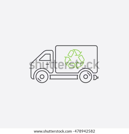 Recycle truck line icon