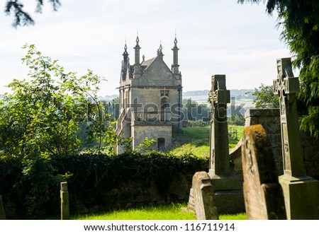 St James Church and lodges to Campden house in old Cotswold town of Chipping Campden