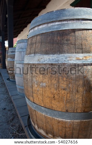 Old oak barrels