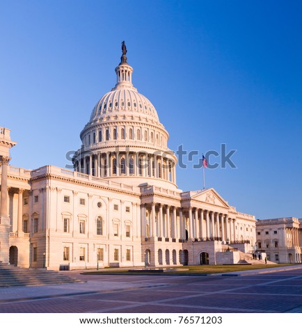 Capitol Building In Washington Dc Illuminated Early In The Morning By ...