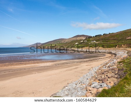 View along the coastline of the western point of County Kerry near Dingle in Ireland or Eire