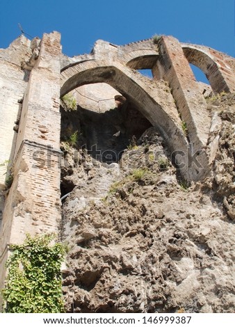 Gothic arches of Frigliana, southern Spain