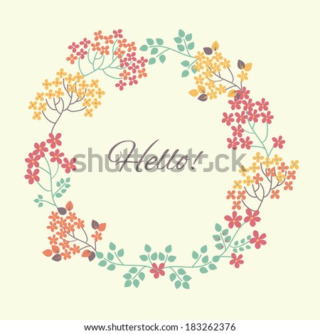 Floral frame. can be used as creating card, invitation card for wedding,birthday and other holiday and cute summer background.