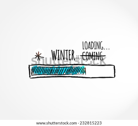 Winter loading. Fun, Progress bar design. Vector illustration. 