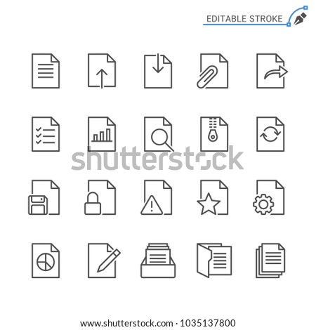 Document line icons. Editable stroke. Pixel perfect.