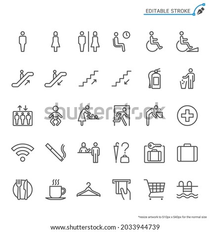 Public information line icons. Editable stroke. Pixel perfect.