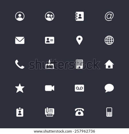 Contact simple icons
