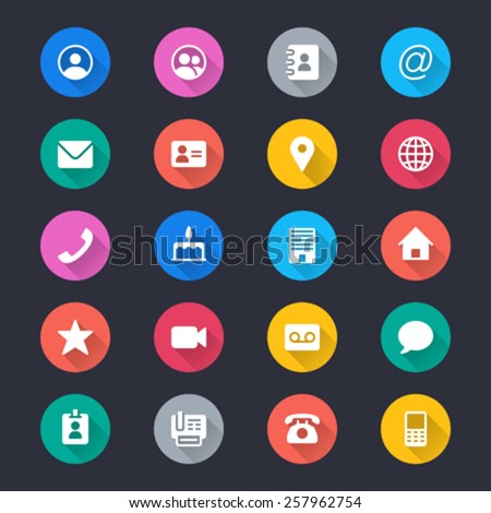 Contact simple color icons