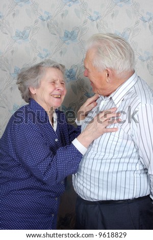 happy old couple laugh