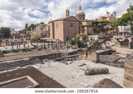 Rome, Italy - ancient Roman Forum, UNESCO World Heritage Site