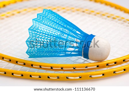 Badminton rackets with a shuttle