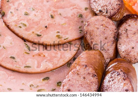 bologna ham and sausage (Ham and Hotdog)