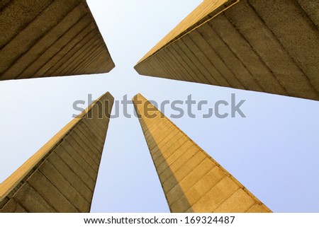 TANGSHAN - OCTOBER 18: The Earthquake monument architectural modeling on october 18, 2013, tangshan city, hebei province, China.