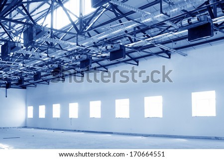 indoor central air conditioning equipment in a factory