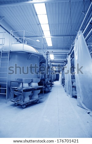 LUANNAN COUNTY, CHINA - JANUARY 5: Pulp tank in the production line, in the ZhongTong Ceramics Co., Ltd. January 5, 2014, Luannan county, Hebei Province, China.
