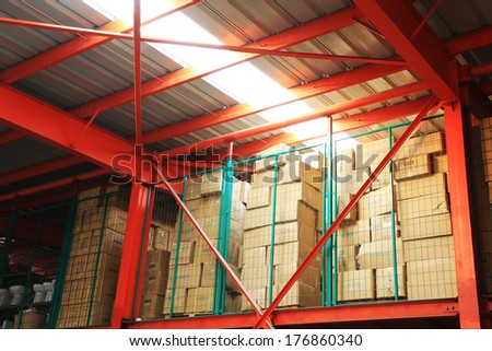 LUANNAN COUNTY - JANUARY 5: Packaging boxes piled up in the storage workshop, in the ZhongTong Ceramics Co., Ltd. January 5, 2014, Luannan county, Hebei Province, China.