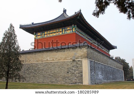BEIJING - JANUARY 17: HuangQian Temple architecture in the temple of heaven park, on January 17, 2014, Beijing, China.