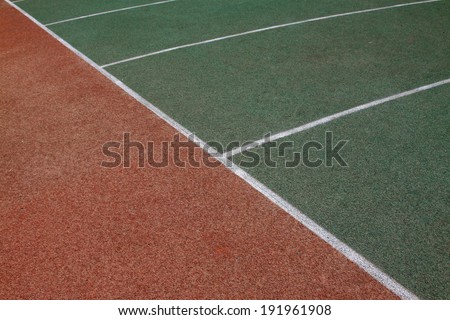plastic runway in a sports ground in a middle school