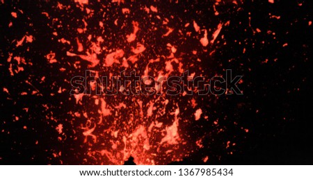 Similar – Image, Stock Photo Bright orange lava emitting out of volcano at night