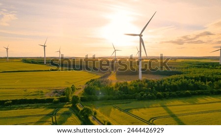 Similar – Image, Stock Photo Wind power plants in nature