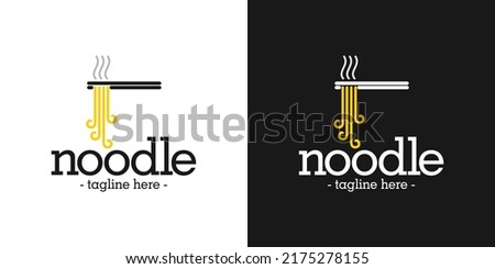 line art golden noodle logo