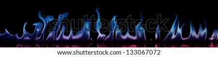 Abstract red and blue flame on black background