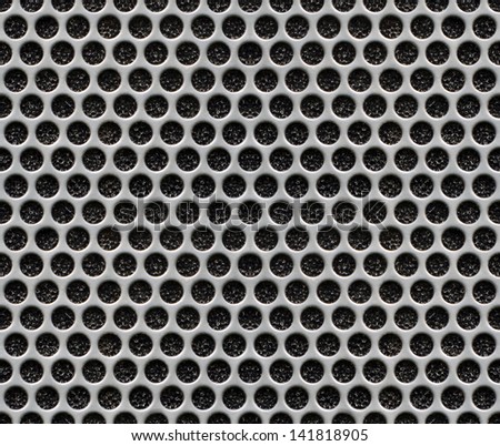 Perforated Metal Speaker Cover - Holes Metal Plate - Seamless Texture Background