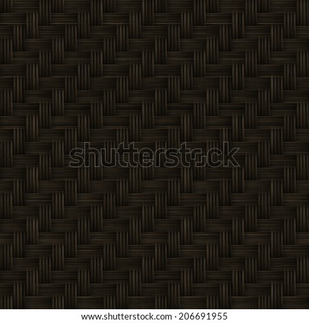 Black woven basket seamless pattern texture background.