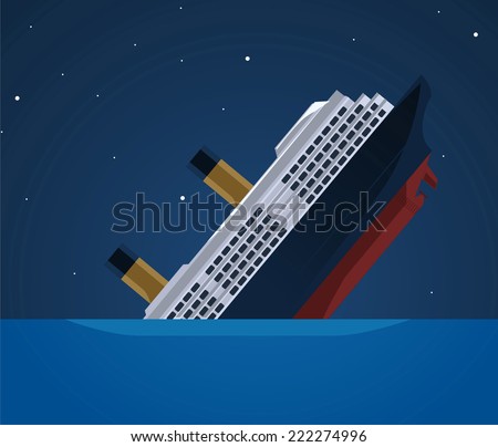 Sinking ship illustration