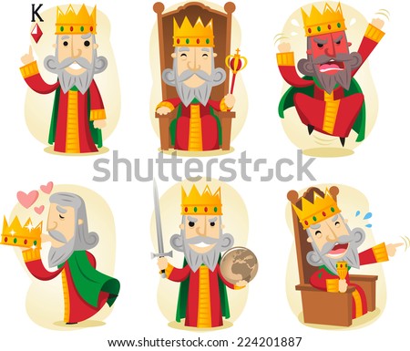 King Cartoon Illustration Set - 224201887 : Shutterstock