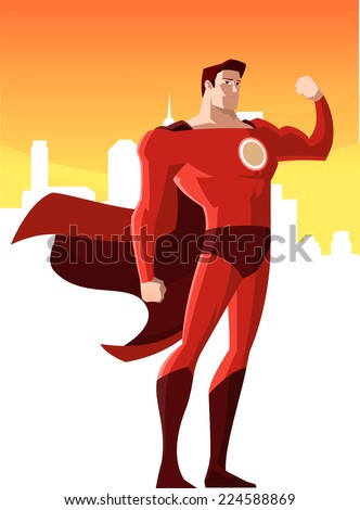 Super Hero Showing His Strength, Vector Illustration. - 224588869 ...