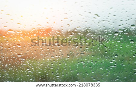 rain drops on a window,depth of field