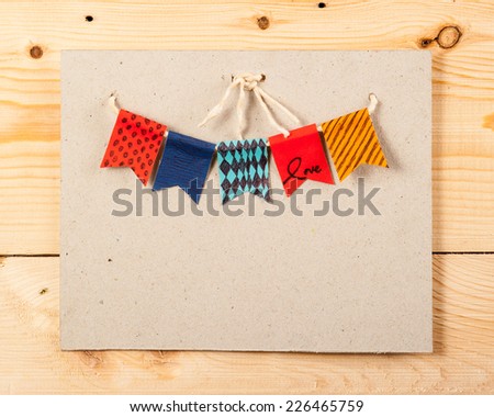 card birthday,Festive vintage garlands with bunting flags in autumn colors