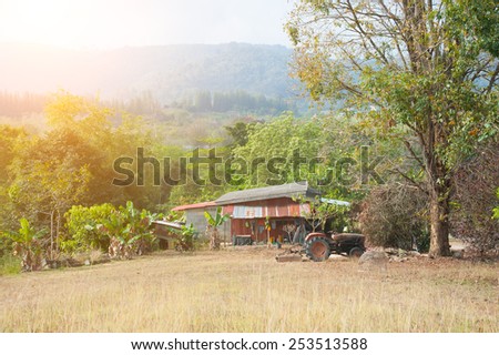 house in forest, house made of natural materials in Wang Nam Keaw district, Thailand