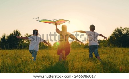 Similar – Image, Stock Photo Kite flying at sunset