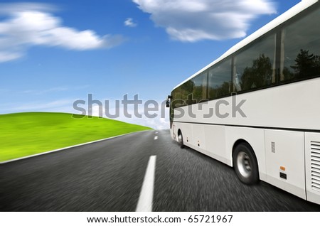 White coach in motion