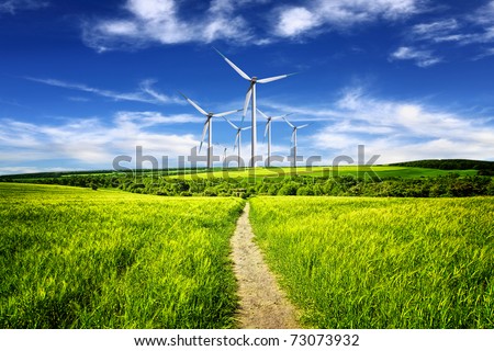 Eco power in nature landscape