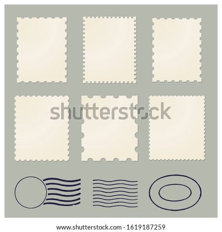 Blank postage vintage stamps frames