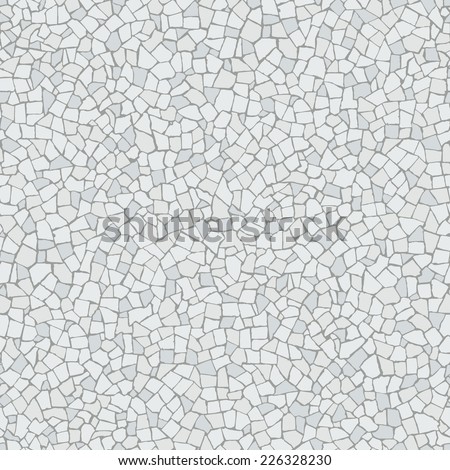 Broken tiles (trencadis) white pattern