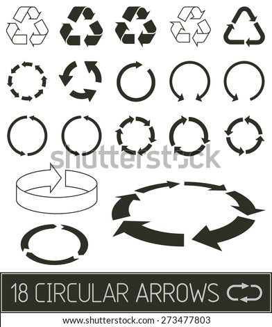 circular arrows in flat clean black solution