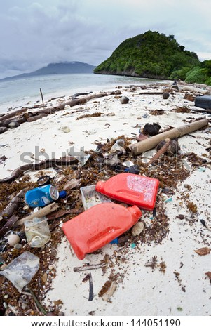 Plastics and other refuse has washed ashore a remote island in the tropical western Pacific region.  Plastics, in particular, are a serious threat to the marine ecosystem.