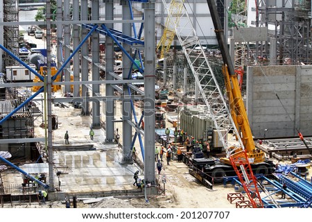 NONTHABURI -THAILAND - JUNE 24 : Construction of EGAT\'s North Bangkok gas combine cycle power plant 800 MW on June 24, 2014 in Nonthaburi, Thailand