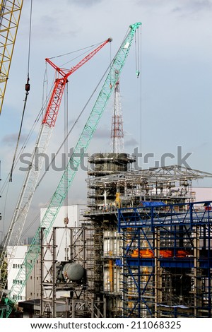 NONTHABURI -THAILAND - JULY 15 : Construction of EGAT's North Bangkok gas combine cycle power plant 800 MW on July 15, 2014 in Nonthaburi, Thailand