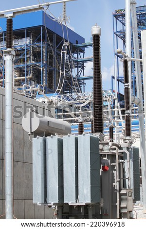 Transformer in coal fire power plant under-construction.