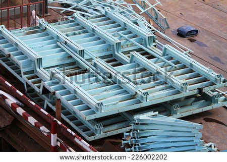 Steel form work used for bridge construction.