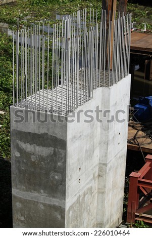 Concrete column for bridge construction.
