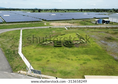 NAKHONSAWN-THAILAND - SEPTEMBER 03 : View of EA  solar farm and it facilities on September 03, 2015 in Nakhonsawan province, Thailand